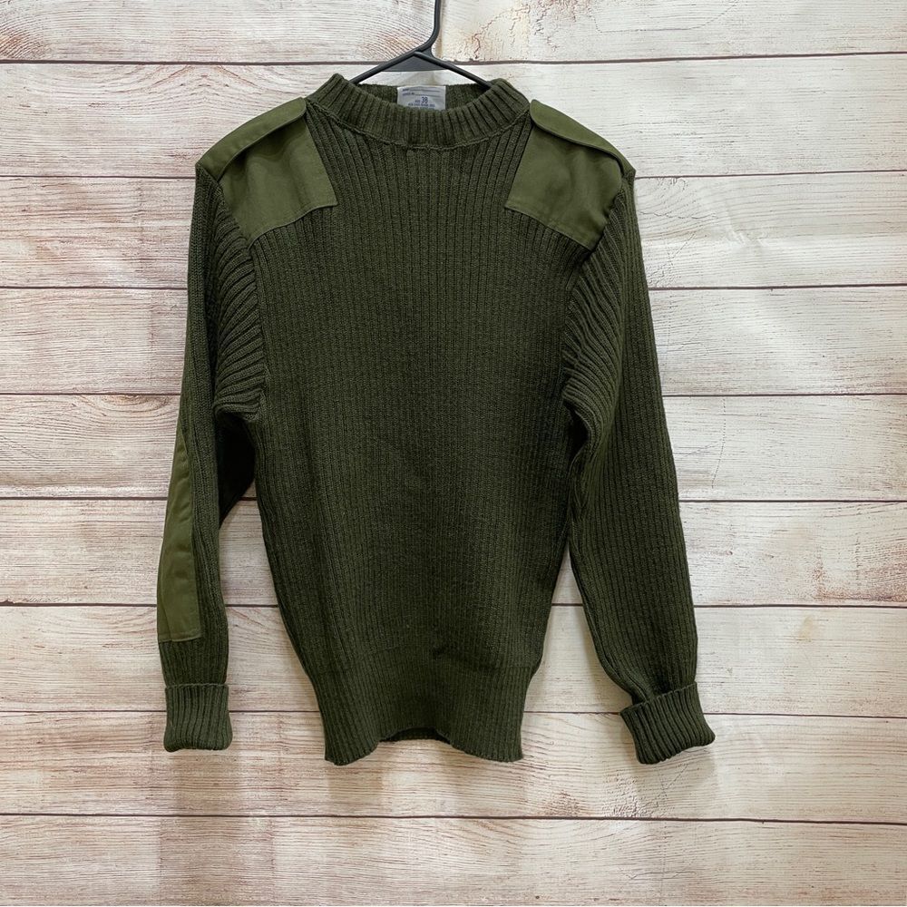 NEW WITHOUT TAGS DSCP OLIVE GREEN MILITARY SWEATER IN 100%‎ WOOL